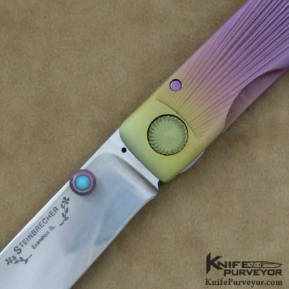 Mark Steinbrecher Custom Knife Fluted Anodized Titanium Linerlock - Image 2