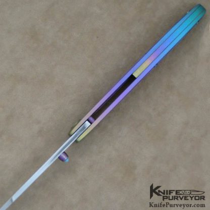 Mark Steinbrecher Custom Knife Fluted Anodized Titanium Linerlock - Image 4