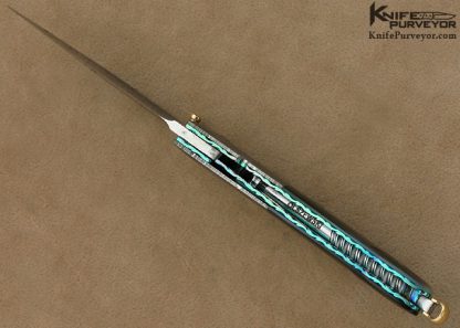 Stephen Olszewski Custom Knife Black Lip Tahitian Pearl Shell & Robert Eggerling Damascus Linerlock - Image 9