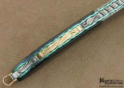 Stephen Olszewski Custom Knife Black Lip Tahitian Pearl Shell & Robert Eggerling Damascus Linerlock - Image 8
