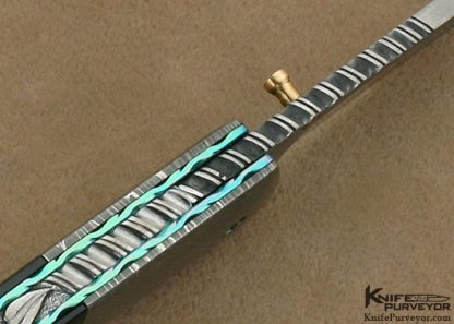 Stephen Olszewski Custom Knife Black Lip Tahitian Pearl Shell & Robert Eggerling Damascus Linerlock - Image 7