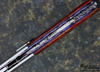 Stephen Olszewski Custom Knife Burlwood & Stainless Steel Automatic Linerlock - Image 6