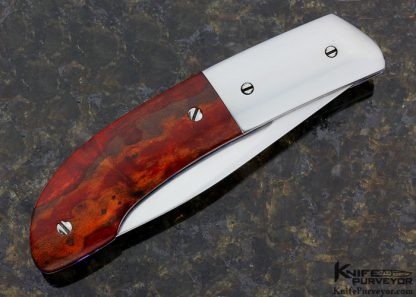 Stephen Olszewski Custom Knife Burlwood & Stainless Steel Automatic Linerlock - Image 3