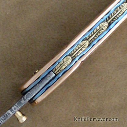 Stephen Olszewski Custom Knife 14Kt Rose Gold Wing Linerlock - Image 3