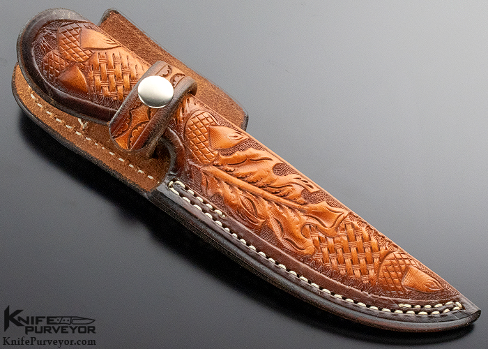 Steve Dunn Custom Knife Sole Authorship Engraved & Damascus with Stag