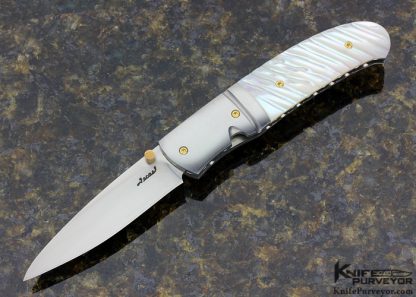 Steve Fecas Custom Knife Fluted Mother of Pearl Linerlock