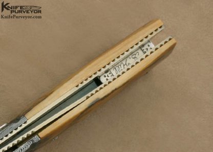 Steve Hill Custom Knife Damascus Trapdoor Release Linerlock Dagger - Image 7