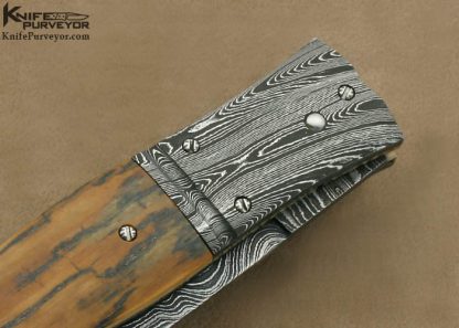 Steve Hill Custom Knife Damascus Trapdoor Release Linerlock Dagger - Image 4