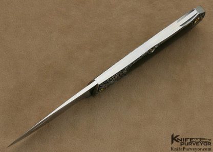 Steve Hoel Custom Knife C.J. Cai Engraved Black Edwards Jade Coke Bottle Lockback - Image 5