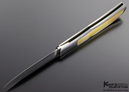 Steve Hoel Custom Knife Goldlip Pearl Interframe Lockback Folder - Image 5
