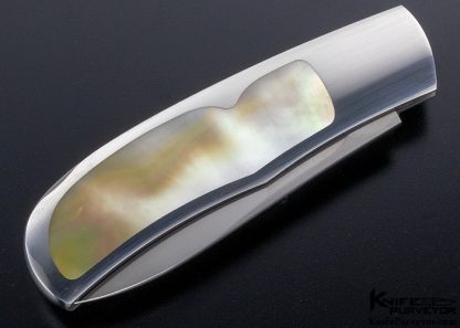 Steve Hoel Custom Knife Goldlip Pearl Interframe Lockback Folder - Image 3