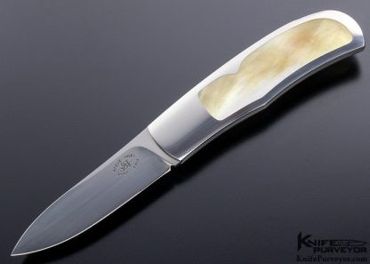 Steve Hoel Custom Knife Goldlip Pearl Interframe Lockback Folder