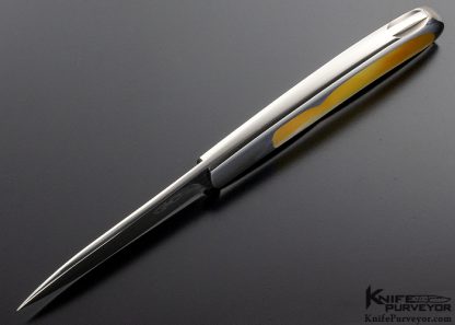 Steve Hoel Custom Knife Goldlip Pearl Interframe Lockback Folder - Image 4