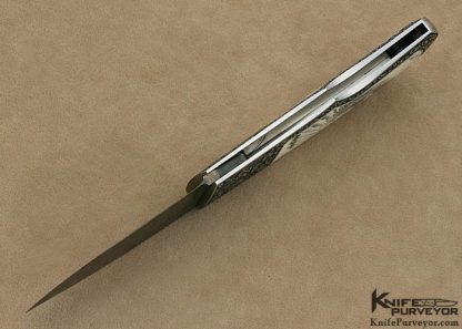 Steve Hoel Custom Knife Bob Engnath Scrimshawed Pre-ban Elephant Ivory Interframe Lockback Engraved by Franz Marktl - Image 10