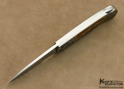 Steve Hoel Custom Knife Biggs Jasper Interframe Lockback Engraved by C.J. Cai - Image 4