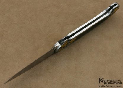 Steve Hoel Custom Knife Joe Mason Engraved Black Lip Tahitian Pearl Interframe Small Sheffield Lockback - Image 6