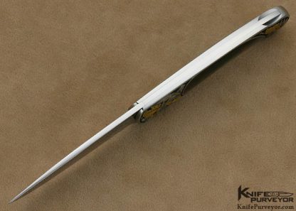 Steve Hoel Custom Knife Joe Mason Engraved Black Lip Tahitian Pearl Interframe Small Sheffield Lockback - Image 5