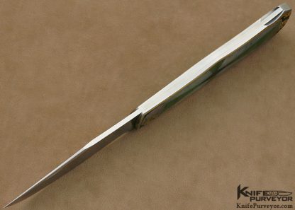 Steve Hoel Custom Knife 9 Inlay Burmese Jade Sunburst Jumbo Coke Bottle Lockback Engraved by Jon Robyn - Image 7