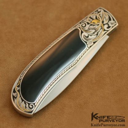 Steve Hoel Custom Knife Jere Davidson Engraved Black Jade Lockback - Image 3