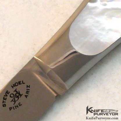 Steve Hoel Custom Knife Mother of Pearl Coke Bottle Lockback - Image 2