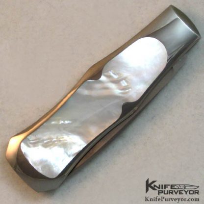 Steve Hoel Custom Knife Mother of Pearl Coke Bottle Lockback - Image 3