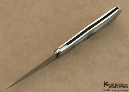 Steve Hoel Custom Knife 2011 AKI Medium Coke Bottle with Boot Blade and Mosaic Jade and Lapis Lazuli Inlays - Image 5