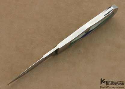 Steve Hoel Custom Knife 2011 AKI Medium Coke Bottle with Boot Blade and Mosaic Jade and Lapis Lazuli Inlays - Image 4