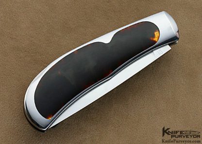 Steve Hoel Custom Knives Antique Tortoise Shell Lockback - Image 3
