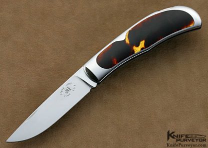 Steve Hoel Custom Knives Antique Tortoise Shell Lockback