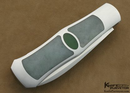 Steve Hoel Custom Knives Triple Interframe Burmese Jade Lockback Coke Bottle Dagger - Image 3