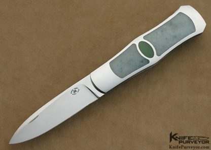 Steve Hoel Custom Knives Triple Interframe Burmese Jade Lockback Coke Bottle Dagger