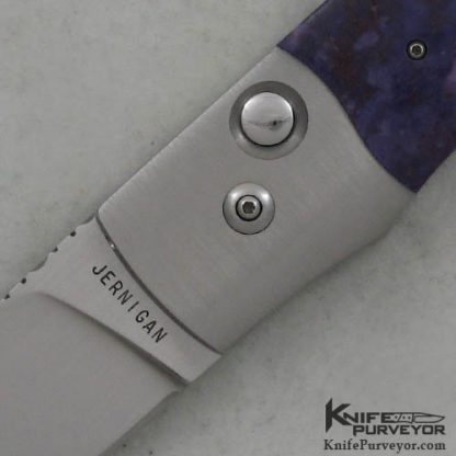 Steve Jernigan Custom Knife Violet Jade Automatic - Image 2