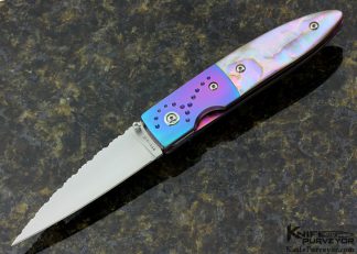 Steve Jernigan Abalone and Machined Anodized Titanium Linerlock 11890