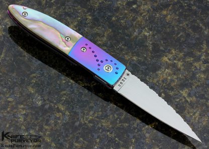 Steve Jernigan Abalone and Machined Anodized Titanium Linerlock - Image 3