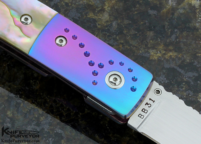 Steve Jernigan Abalone and Machined Anodized Titanium Linerlock - Image 4