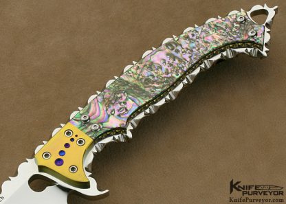 Steve Likarich Custom Knife Abalone Shell & Titanium Fighter - Image 3