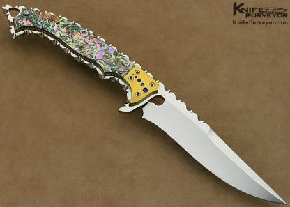 Steve Likarich Custom Knife Abalone Shell & Titanium Fighter - Image 8