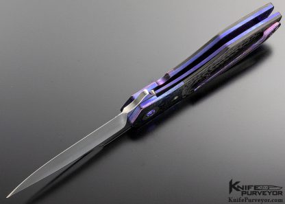 Steve Skiff Custom Knife Black Timascus and Carbon Fiber "Accomplice" LinerLock - Image 7