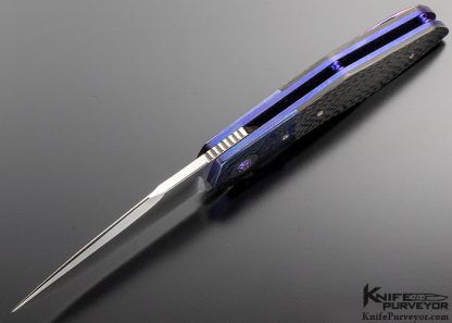 Steve Skiff Custom Knife Black Timascus and Carbon Fiber "Accomplice" LinerLock - Image 6
