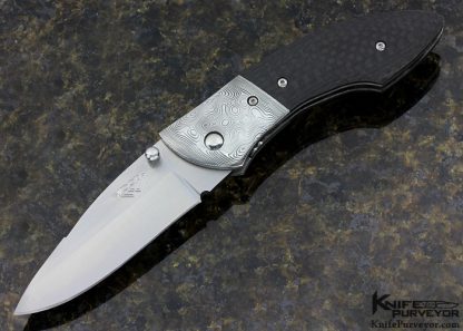 Steve Wood Custom Knife Damasteel Damascus and Carbon Fiber Linerlock