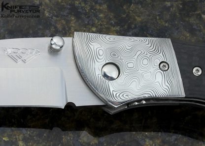 Steve Wood Custom Knife Damasteel Damascus and Carbon Fiber Linerlock - Image 2