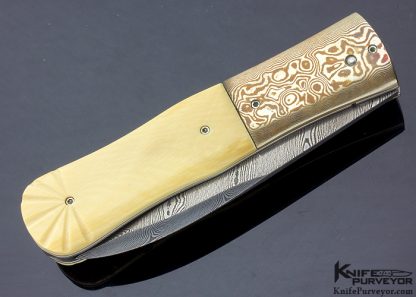 Steve Hill Custom Knife Damascus Clip Point and Mokeme Auto Linerlock - Image 3
