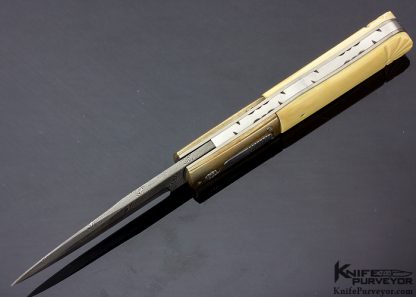 Steve Hill Custom Knife Damascus Clip Point and Mokeme Auto Linerlock - Image 4