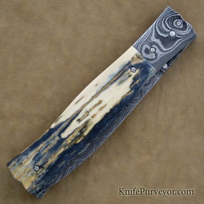 Steve Hill Custom Knife  Damascus Linerlock Dagger - Image 3