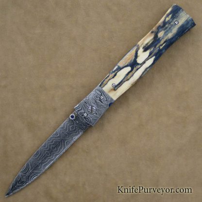 Steve Hill Custom Knife  Damascus Linerlock Dagger