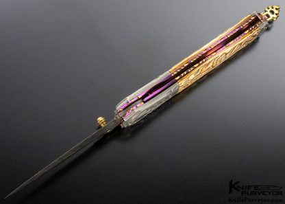 Suchat Jangtanong Custom Knife Carved Reaper with Titanium and Sole Authorship Damascus - Image 7