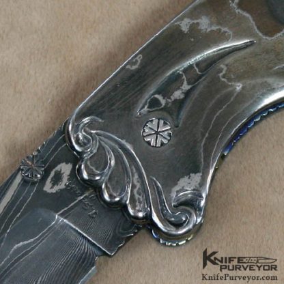 Joseph Szilaski Custom Knife Sole Authorship Carved Damascus and Mammoth Ivory Linerlock - Image 2