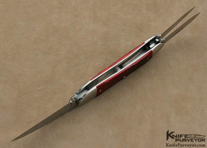 Terry Davis Custom Knife Red Jigged Bone with 14Kt Gold Shield 3 Blade Sowbelly Slip Joint - Image 5