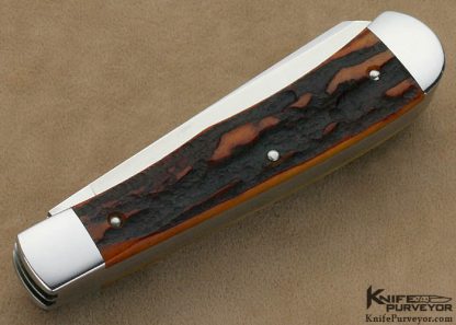 Terry Davis Custom Knife Large "Case Style" Stag Trapper Slip Joint - Image 3