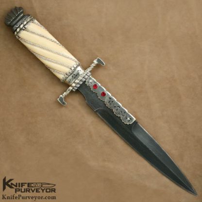 Tex Skow Custom Knife Ron Nott Engraved Fluted Pre-ban Ivory Fighter - Image 3